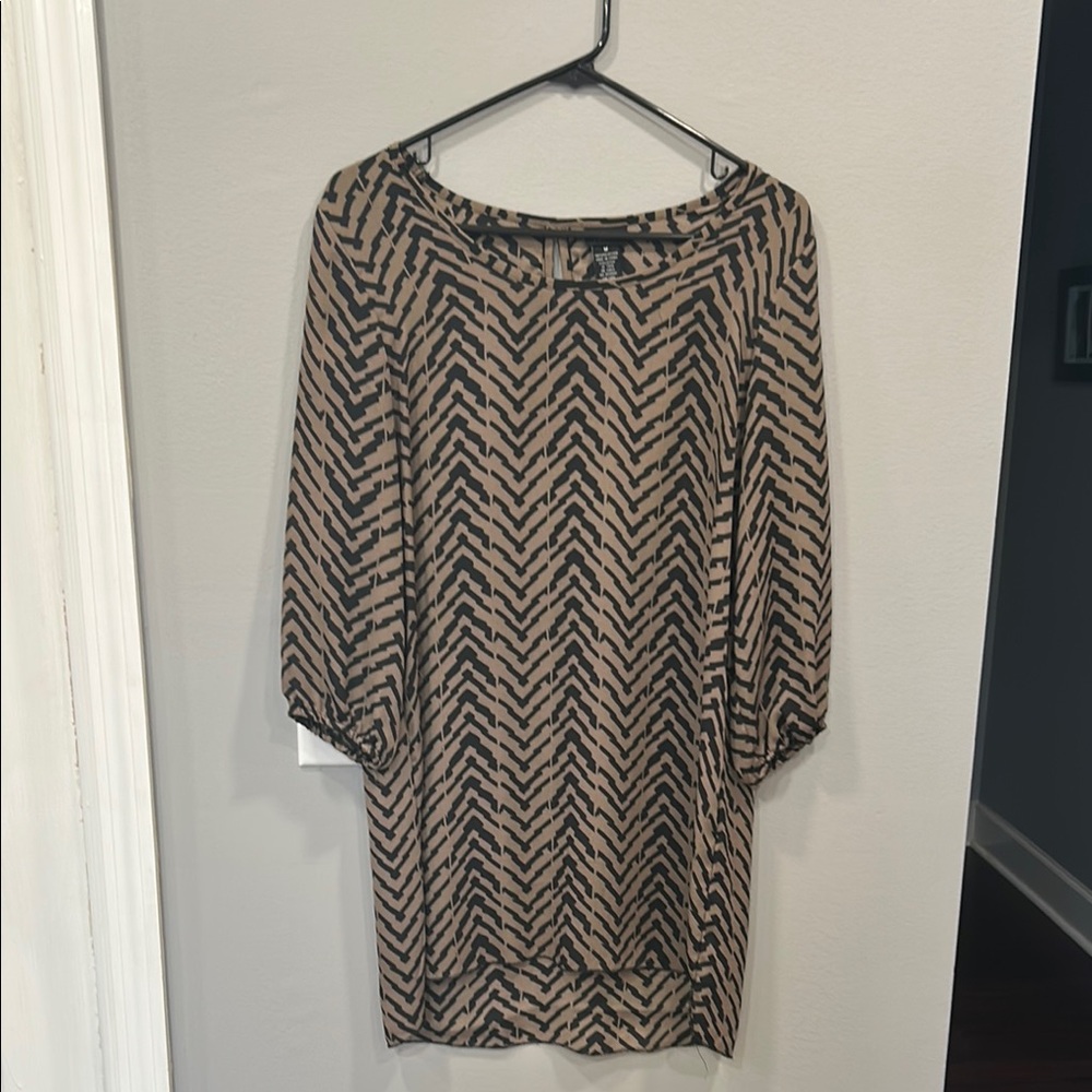 Rue21 Black and Tan Chevron Tunic